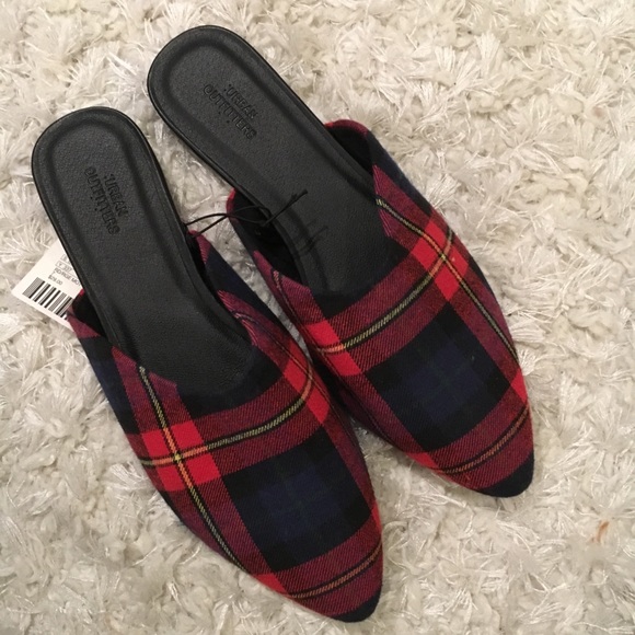 plaid mules